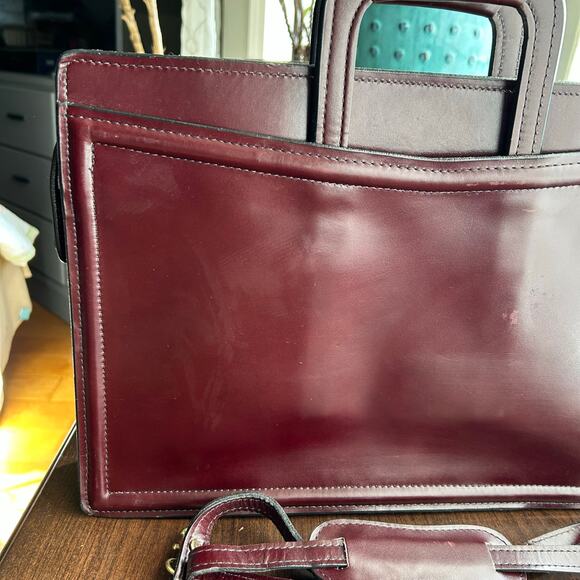 Vintage Maxine Richardson leather burgundy portfolio briefcase USA made - Picture 10 of 15